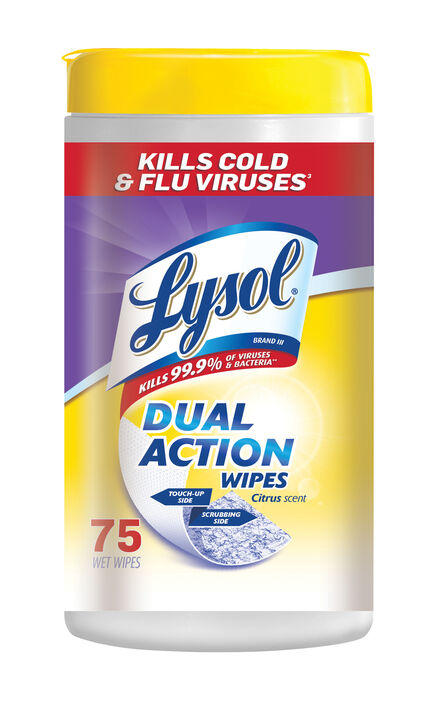 LYSOL DISINFACTANT WIPES DUAL  6X75CT