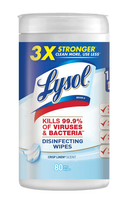 LYSOL CLEAN WIPES LIN  6X80CT