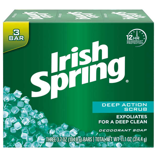 IRISH SPRING SOAP CLEAN SCRUB  18X3CT