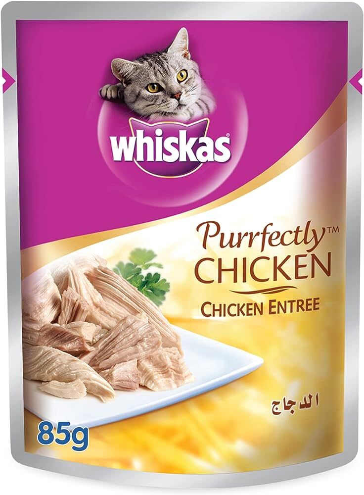 WHISKAS CAT FOOD CHICKEN YELLOW   12X85GM