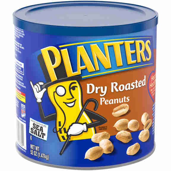 PLANTERS PEANUTS DRY ROASTED SALTED  52OZ