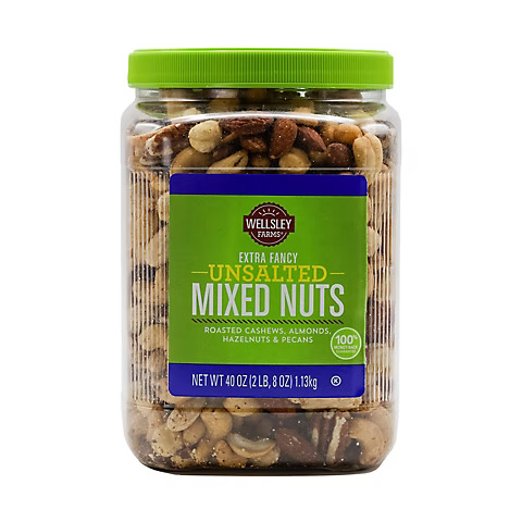 WESLEY MIXED NUTS UN-SALTED 40OZ