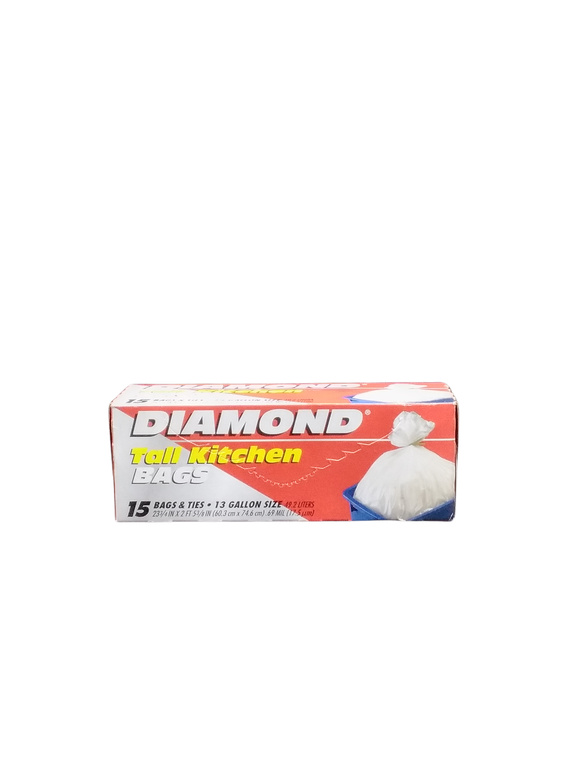 DIAMOND TRASH BAG 13G  12X15CT