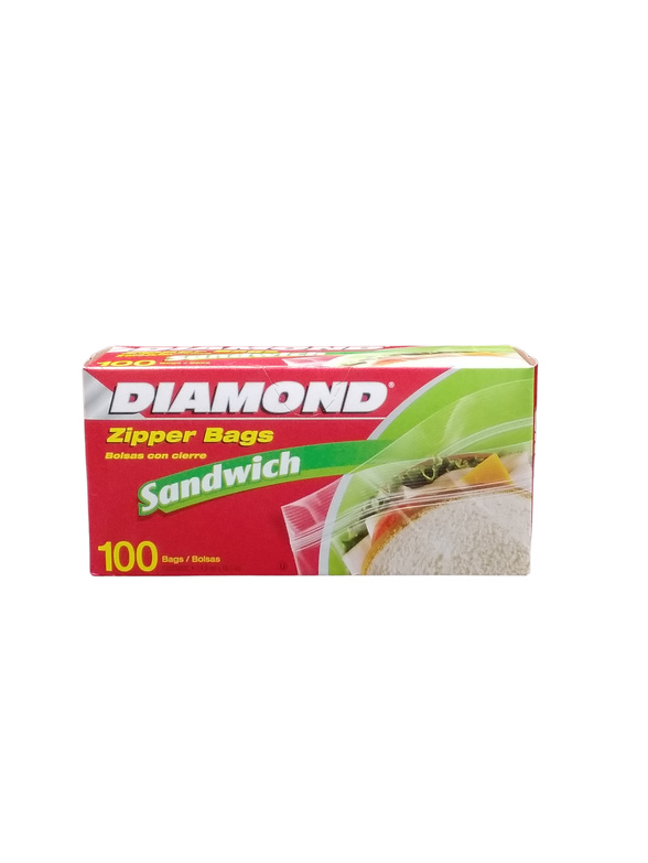 DIAMOND BAG SANDWICH ZIP  12X100CT