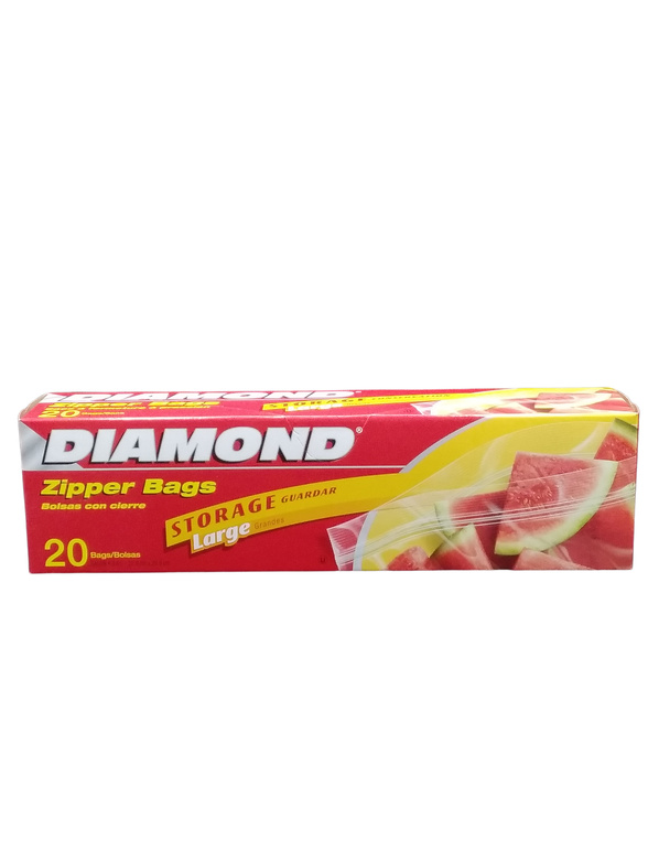 DIAMOND BAG STRGE ZIP GL  12X20CT