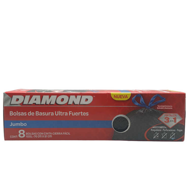 DIAMOND TRASH BAG 26G 24X8CT