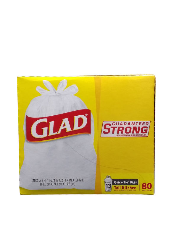 GLAD TRASH TALL 13GL  4X80CT