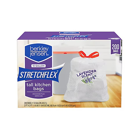 BERKLEY JENSONS TRASH BAGS 13GL LAV  200CT