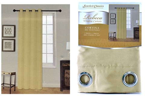 NM JACQUARD CURTAIN WITH GROMMETS 55X90 GOLD BA-550 