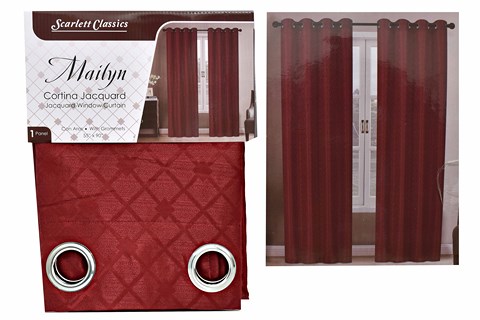 NM CURTAIN 55X90'' BURGANDY SCR-2332- 