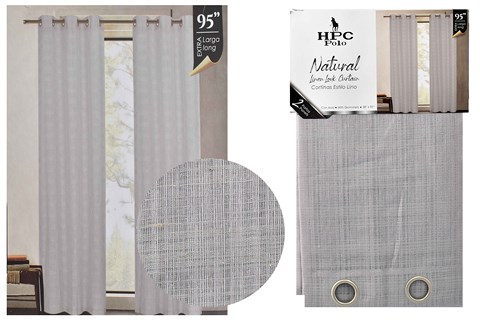 NM HPC CURTAIN WITH GROMMETS 2PC GREY HPC5008 