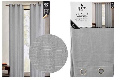 NM HPC CURTAIN WITH GROMMETS 2PC SILVER HPC5013 