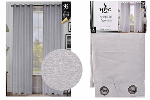 NM HPC CURTAIN WITH GROMMETS 2PC SILVER HPC5022 