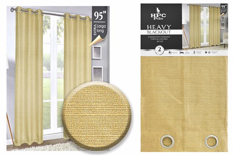 NM HPC CURTAIN BLACKOUT WITH GROMMETS GOLD HPC5026 