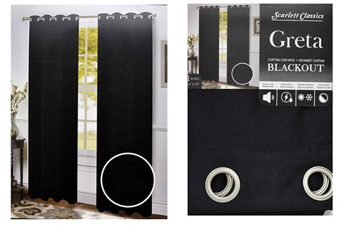 NM CURTAIN BLACK OUT WITH GROMMETS 54X90 BLACK SCR3287 