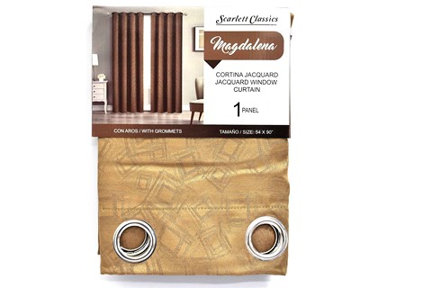 NM JACQUARD CURTAIN WITH GROMMETS 54X90 BROWN BA-41 