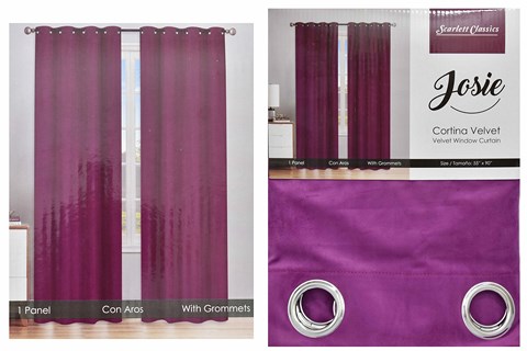 NM JACQUARD CURTAIN WITH GROMMETS 54X90 PLM BA4166 