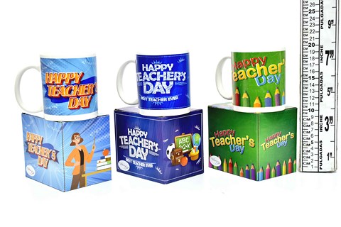 NM PROCELAIN MUG TEACHER 12PC CRE031 