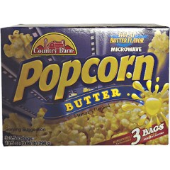 COUNTRY BARN MICROWAVE POPCORN BUTTER  12X3CT