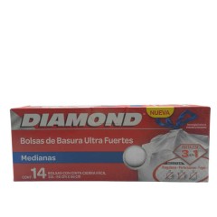 DIAMOND TRASH BAG MED  24X14CT