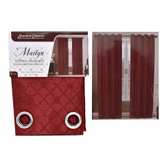 NM CURTAIN 55X90'' BURGANDY SCR-2332- 