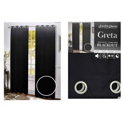 NM CURTAIN BLACK OUT WITH GROMMETS 54X90 BLACK SCR3287 