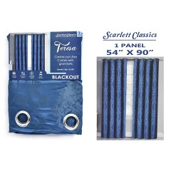 NM JACQUARD CURTAIN BLACKOUT WITH GROMMETS 54X90 BLU BA-4 