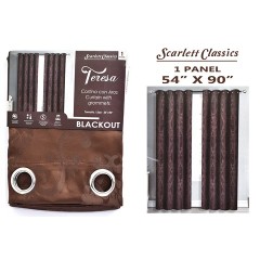 NM JACQUARD CURTAIN BLACKOUT WITH GROMMETS 54X90 MRN BA-4 