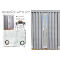 NM JACQUARD CURTAIN BLACKOUT WITH GROMMETS 54X90SLVBA4159 